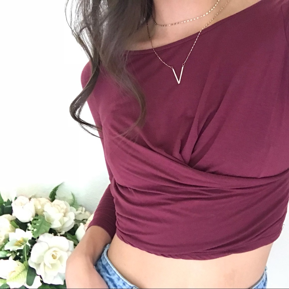 Cordovan 3/4 slv crop